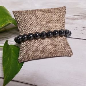 Hematite Beaded Stretch Bracelet